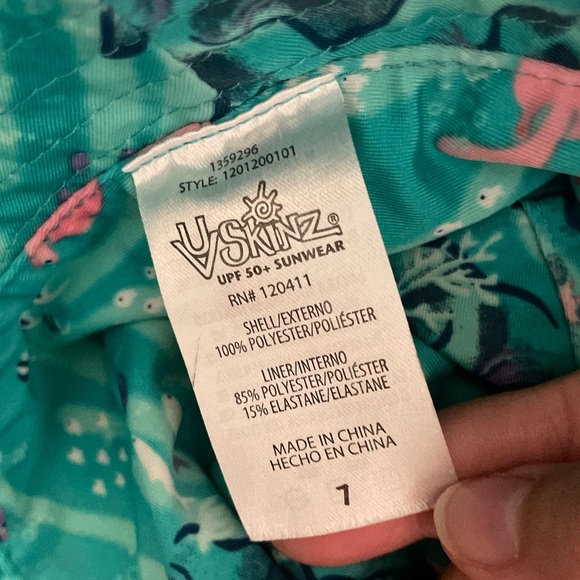 Uv Skinz Aqua Kids Bucket Hat with Pink Patch size 7 - Picture 6 of 6